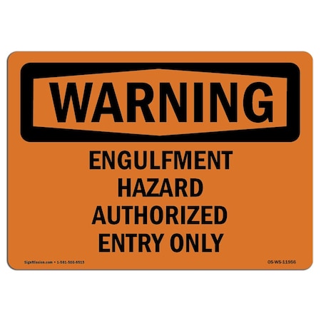 OSHA WARNING Sign, Engulfment Hazard, 5in X 3.5in Decal, 10PK